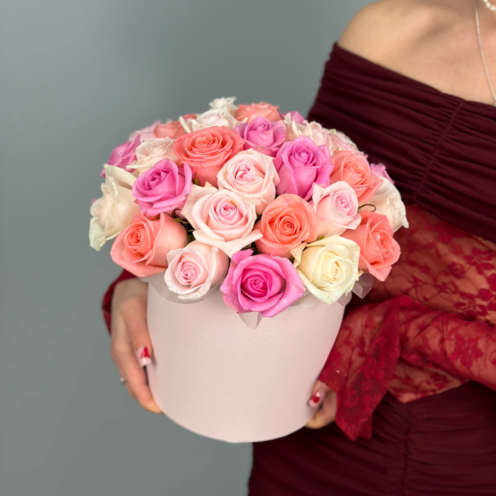 Цветы в коробке Безусловная любовь