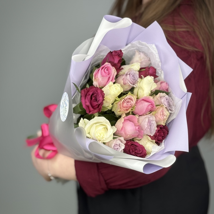 Букет из 1 розы Кения нежный микс