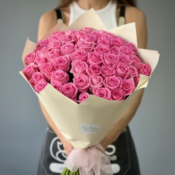 Букет из 101 розовой розы 40 см