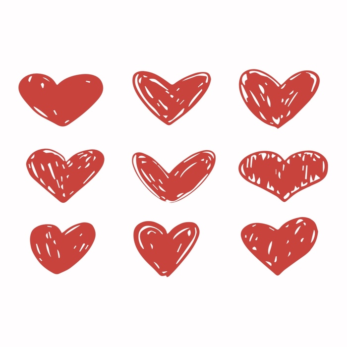 Открытка Красные Сердца (формат А6)