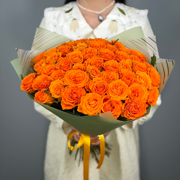 Букет из 41 оранжевой розы 50 см