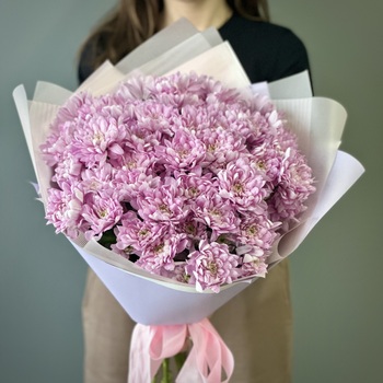 Букет из 11 розовых кустовых хризантем