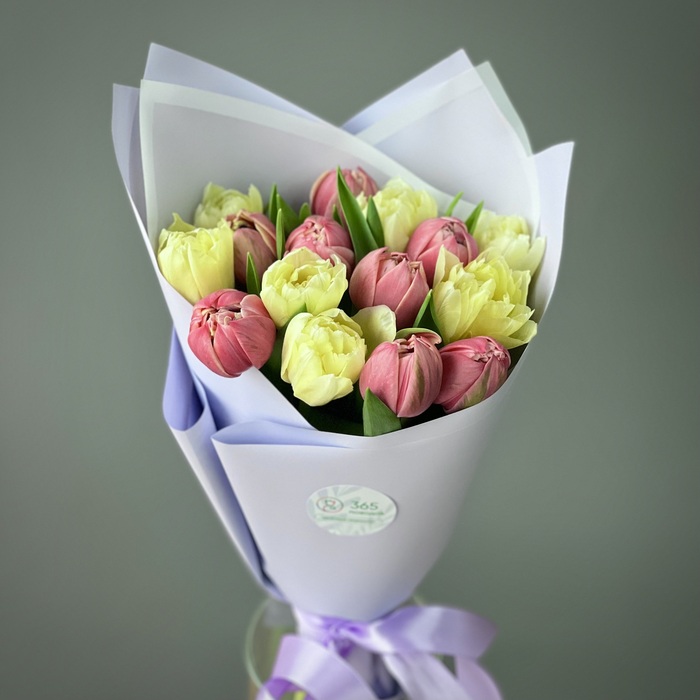 Букет из 1 пионовидных тюльпанов микс