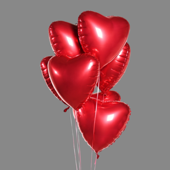 Шары фольгированные сердца (7 шт)