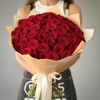 Букет из 51 красной розы 50 см