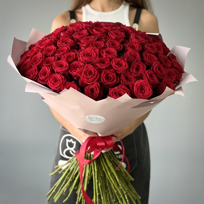 Букет из 201 красной розы 70 см