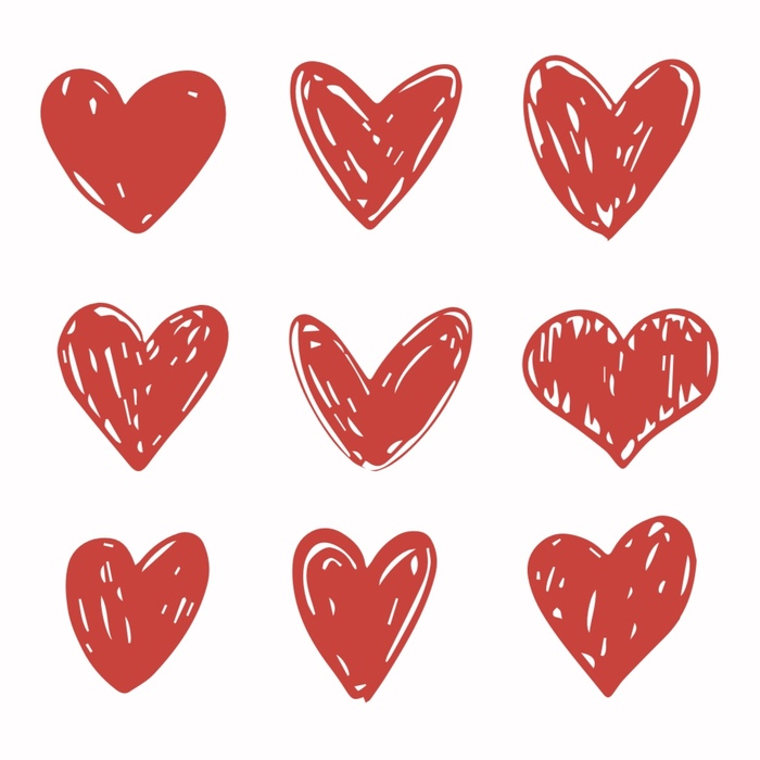 Открытка Красные Сердца (формат А6)