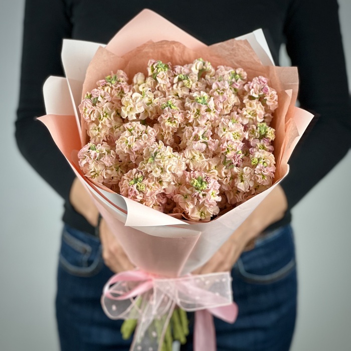 Букет из 21 персиковых маттиол