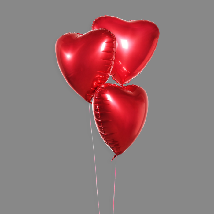 Шары фольгированные сердца (3 шт)