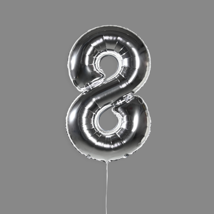 Шар фольгированный серебро "8" Шар фольгированный серебро "8"