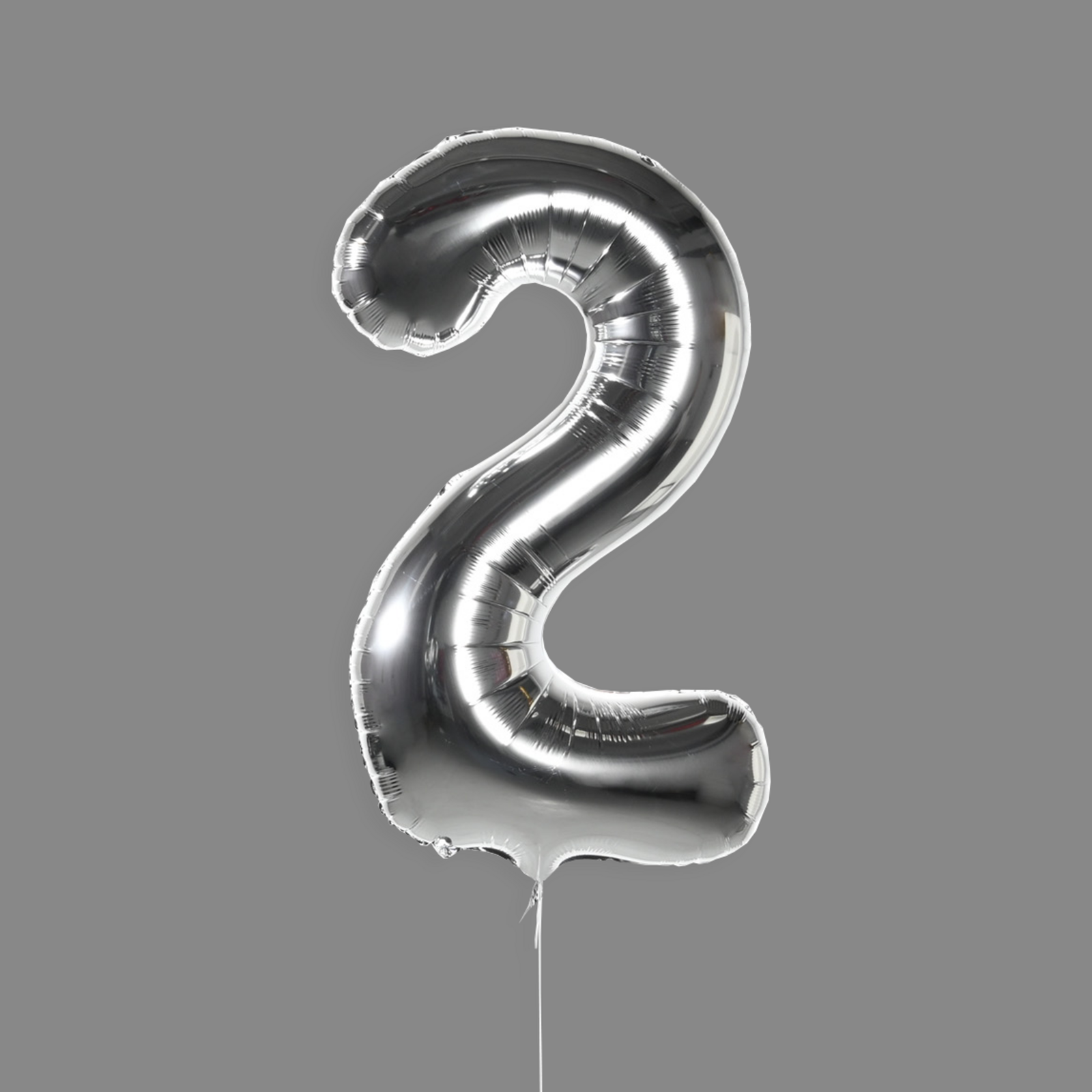 Шар фольгированный серебро "2"
