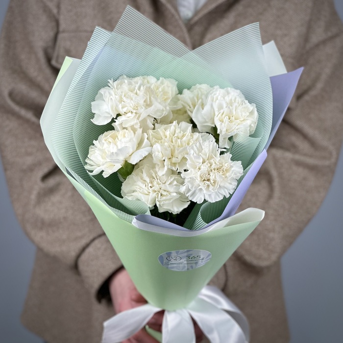 Букет из 11 белых гвоздик