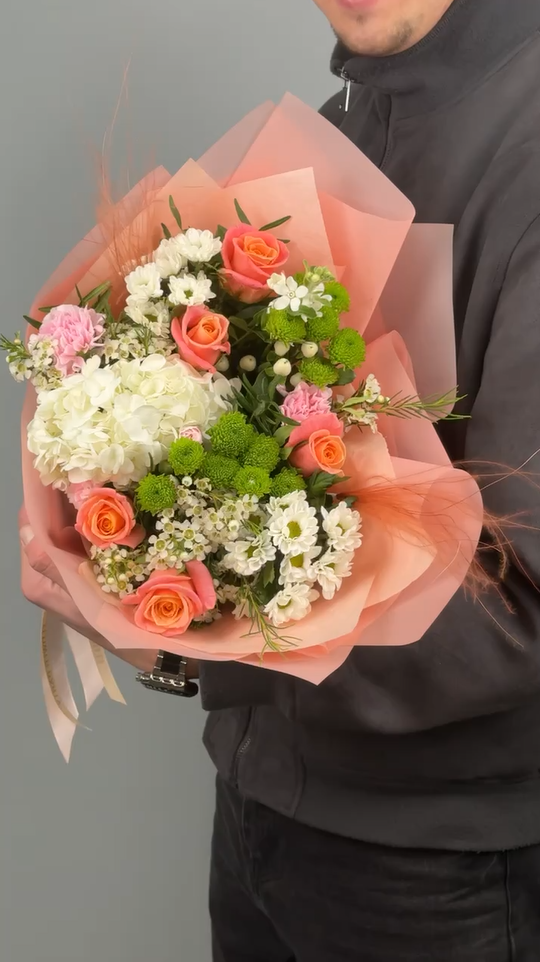 Букет Осень в персиковых красках