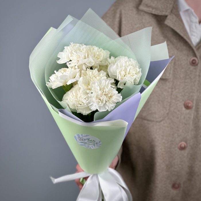 Букет из 1 белых гвоздик