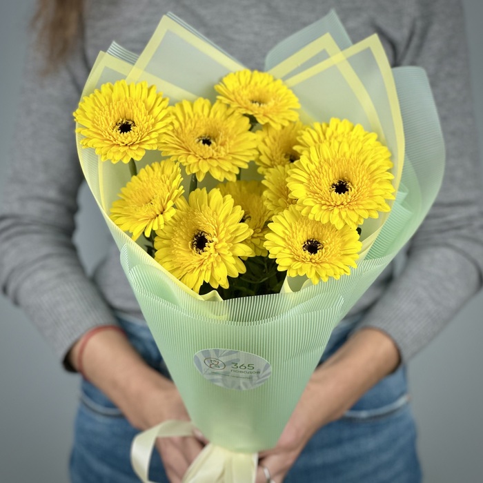 Букет из 11 желтых гербер