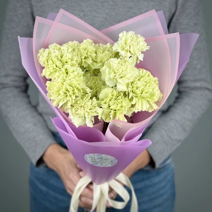 Букет из 1 фисташковых гвоздик