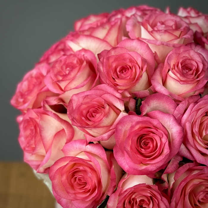 Розы Джумилия в шляпной коробке M