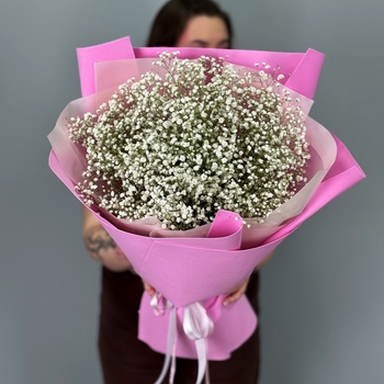 Букет из 15 белых гипсофил
