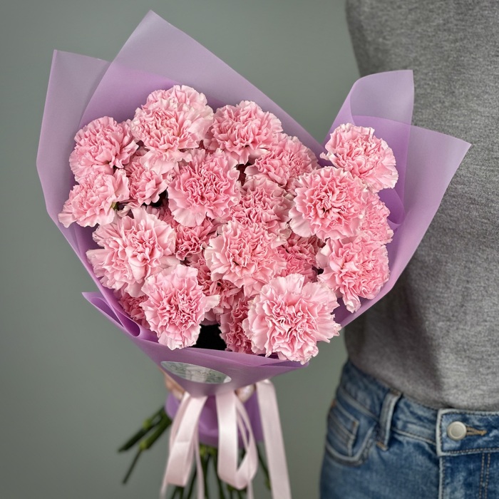 Букет из 25 розовых гвоздик