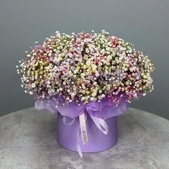 Цветы в коробке Радуга S