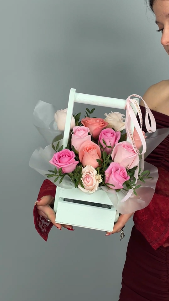 Цветы в ящике Цветочная валентинка №1