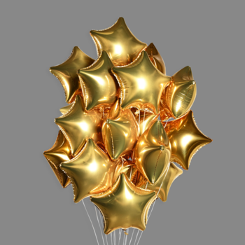 Шары фольгированные звезды золото (20 шт)