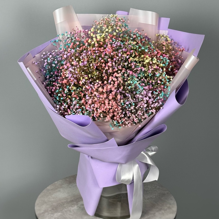 Букет из 15 цветных гипсофил